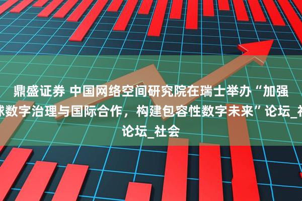 鼎盛证券 中国网络空间研究院在瑞士举办“加强全球数字治理与国际合作，构建包容性数字未来”论坛_社会