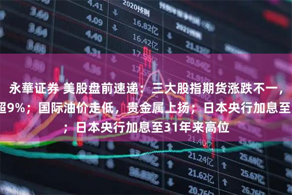 永華证券 美股盘前速递：三大股指期货涨跌不一，SpaceX涨超9%；国际油价走低，贵金属上扬；日本央行加息至31年来高位