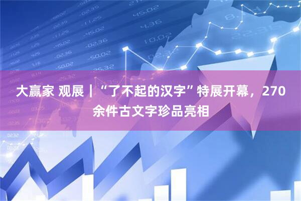 大赢家 观展｜“了不起的汉字”特展开幕，270余件古文字珍品亮相